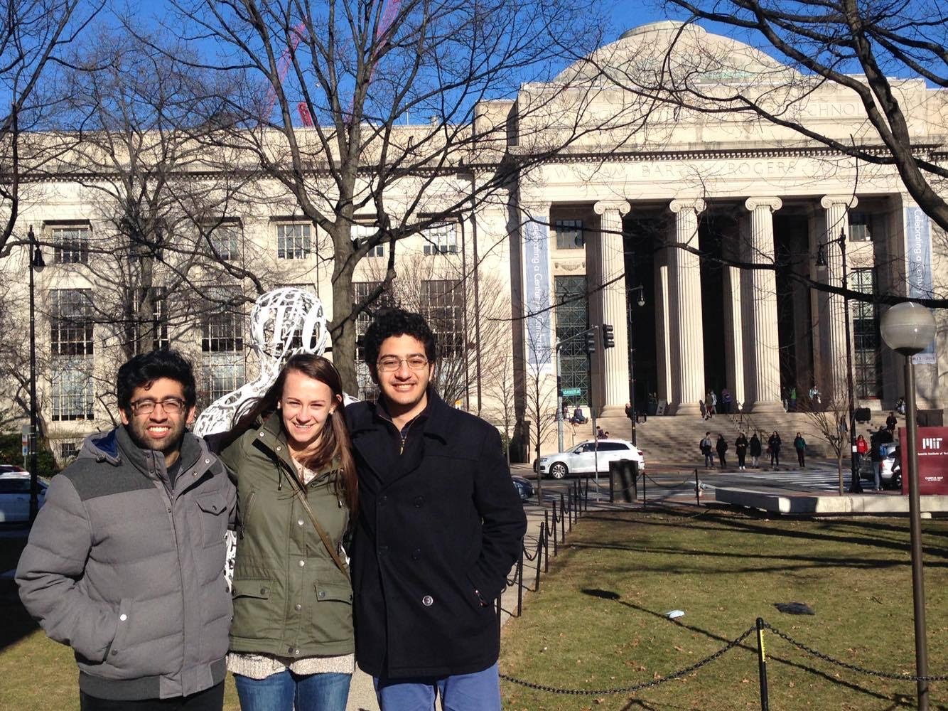 Me with friends in front of an MIT building in Boston, February 2016