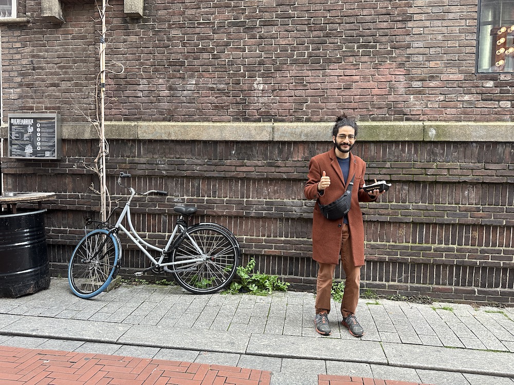 In Amsterdam next to a bicycle, April 2023